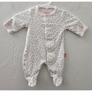 Magnetic Me Floral 100% Cotton Baby Girl Footie-Preemie EUC Up To 5lbs